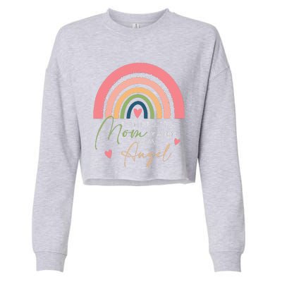 Mom Mothers Day Gifts IM A Mom To An Angel Mama Mothers Day Cropped Pullover Crew