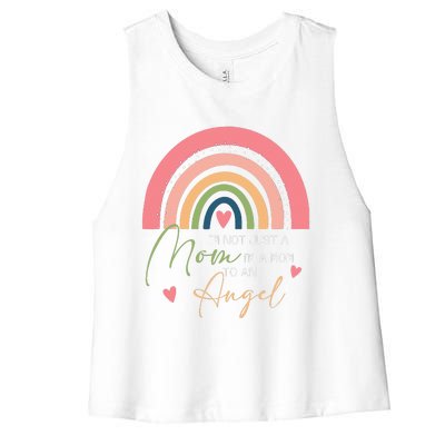 Mom Mothers Day Gifts IM A Mom To An Angel Mama Mothers Day Women's Racerback Cropped Tank