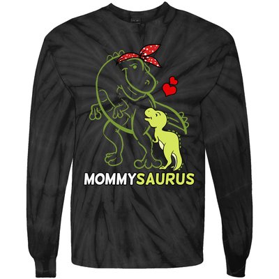 Mommysaurus Mommy Dinosaur Baby Mommy Mother's Day Tie-Dye Long Sleeve Shirt