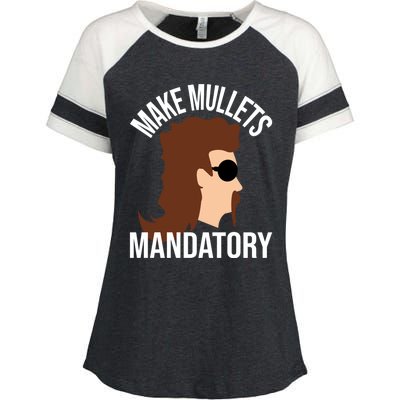 Make Mullets Datory Gift Funny Redneck Mullet 80s Hairstyle Gift Enza Ladies Jersey Colorblock Tee