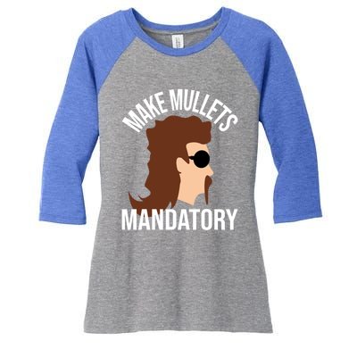 Make Mullets Datory Gift Funny Redneck Mullet 80s Hairstyle Gift Women's Tri-Blend 3/4-Sleeve Raglan Shirt