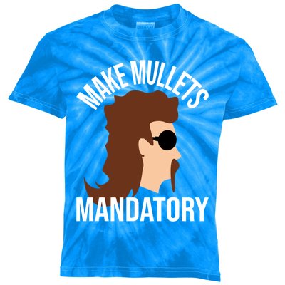 Make Mullets Datory Gift Funny Redneck Mullet 80s Hairstyle Gift Kids Tie-Dye T-Shirt