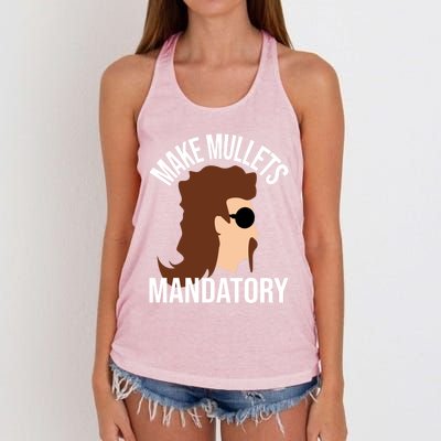 Make Mullets Datory Gift Funny Redneck Mullet 80s Hairstyle Gift Women's Knotted Racerback Tank