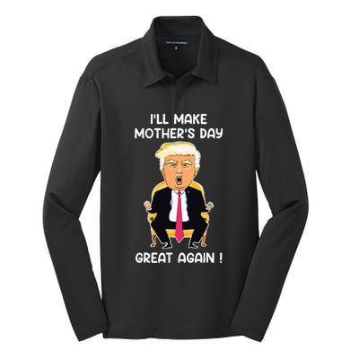 Make MotherS Day Great Again Mom Ltsp Funny Donald Trump Silk Touch Performance Long Sleeve Polo