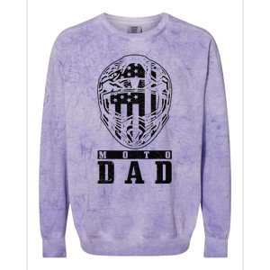 Motocross Moto Dad Dirt Bike Racing MX Biker Fathers Day Colorblast Crewneck Sweatshirt