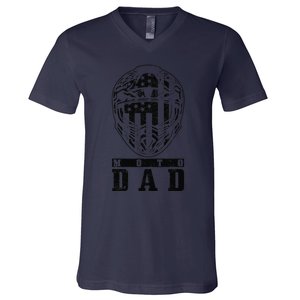 Motocross Moto Dad Dirt Bike Racing MX Biker Fathers Day V-Neck T-Shirt