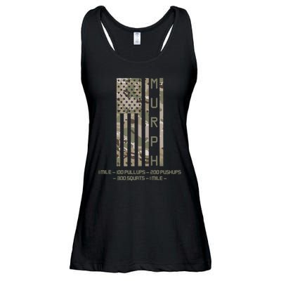 Murph Memorial Day Workout WOD Cam Multi Camo Flag Vertical Ladies Essential Flowy Tank