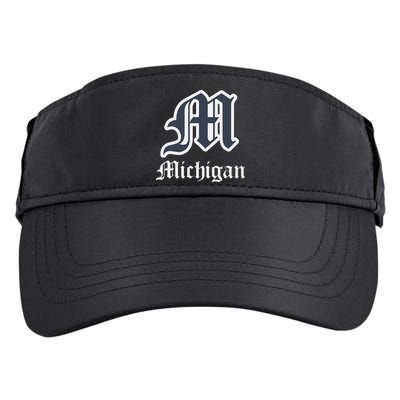 Michigan M Detroit D Logo Adult Drive Performance Visor