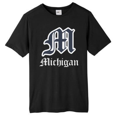 Michigan M Detroit D Logo Tall Fusion ChromaSoft Performance T-Shirt