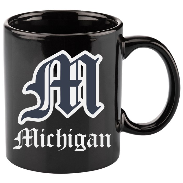 Michigan M Detroit D Logo 11oz C Handle Ceramic Mug