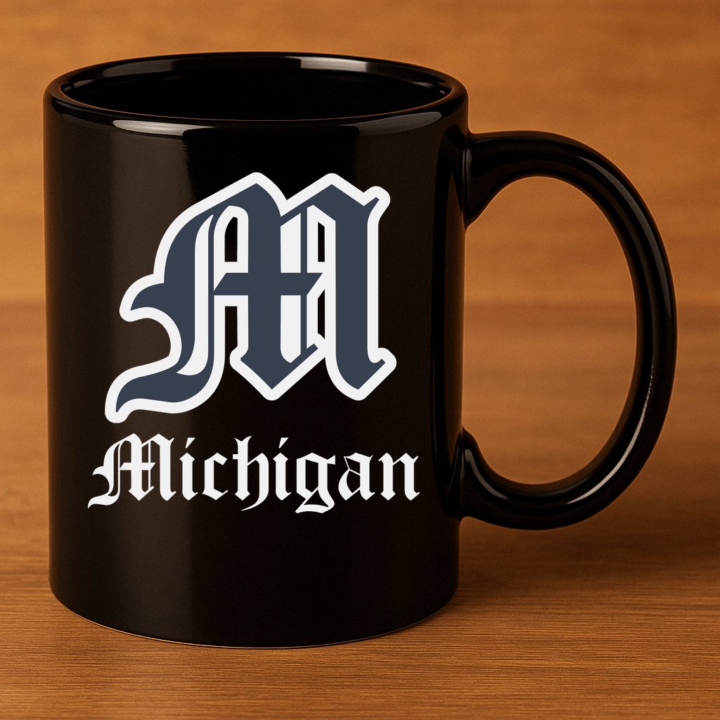 Michigan M Detroit D Logo 11oz C Handle Ceramic Mug