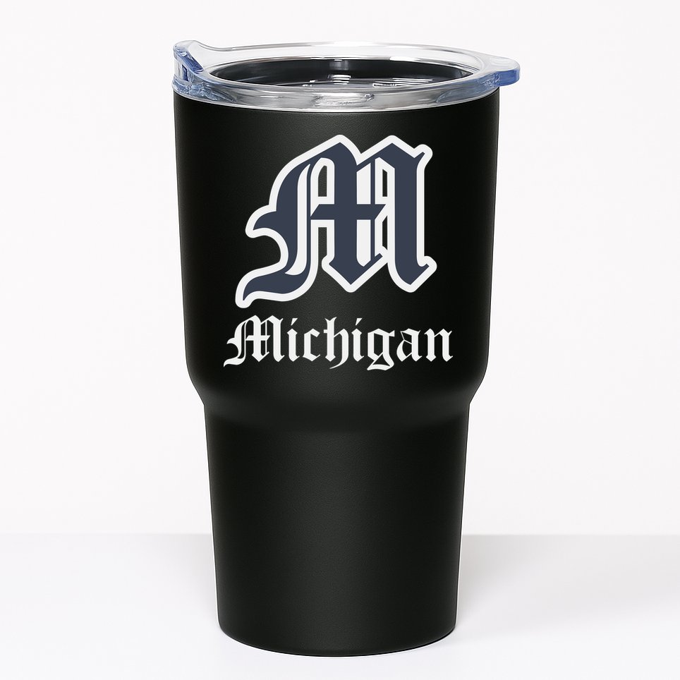 Michigan M Detroit D Logo Tumbler