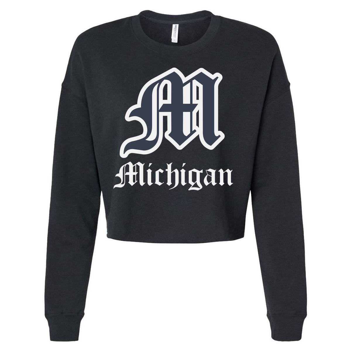 Michigan M Detroit D Logo Cropped Pullover Crew