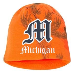 Michigan M Detroit D Logo Kati - Camo Knit Beanie