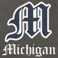 Michigan M Detroit D Logo Cotton Canvas Backpack