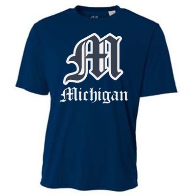 Michigan M Detroit D Logo Cooling Performance Crew T-Shirt