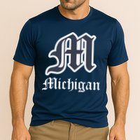 Michigan M Detroit D Logo Cooling Performance Crew T-Shirt