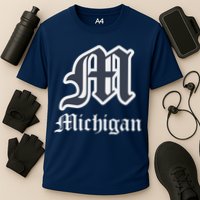 Michigan M Detroit D Logo Cooling Performance Crew T-Shirt