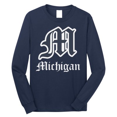 Michigan M Detroit D Logo Long Sleeve Shirt