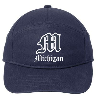 Michigan M Detroit D Logo 7-Panel Snapback Hat