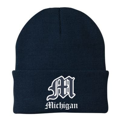 Michigan M Detroit D Logo Knit Cap Winter Beanie