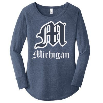 Michigan M Detroit D Logo Women's Perfect Tri Tunic Long Sleeve Shirt