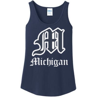 Michigan M Detroit D Logo Ladies Essential Tank