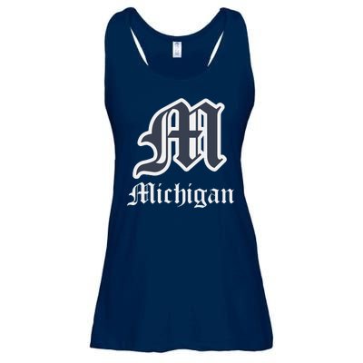 Michigan M Detroit D Logo Ladies Essential Flowy Tank