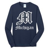 Michigan M Detroit D Logo Tall Long Sleeve T-Shirt