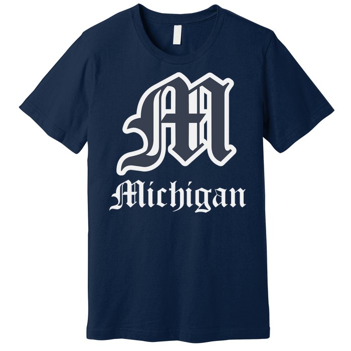 Michigan M Detroit D Logo Premium T-Shirt