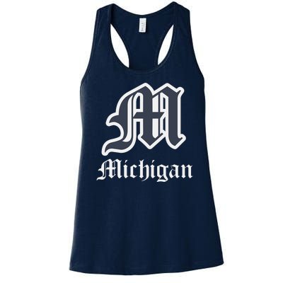 Michigan M Detroit D Logo Women's Racerback Tank