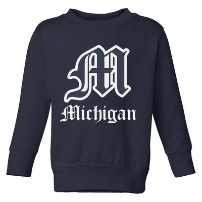 Michigan M Detroit D Logo Toddler Sweatshirt