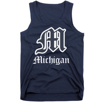 Michigan M Detroit D Logo Tank Top