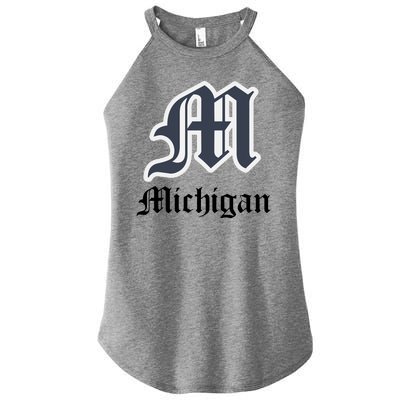 Michigan M Detroit D Logo Women's Perfect Tri Rocker Tank