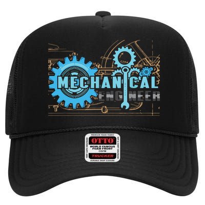 Men Mechanical Engineer For Engineer Student Engineering High Crown Mesh Back Trucker Hat