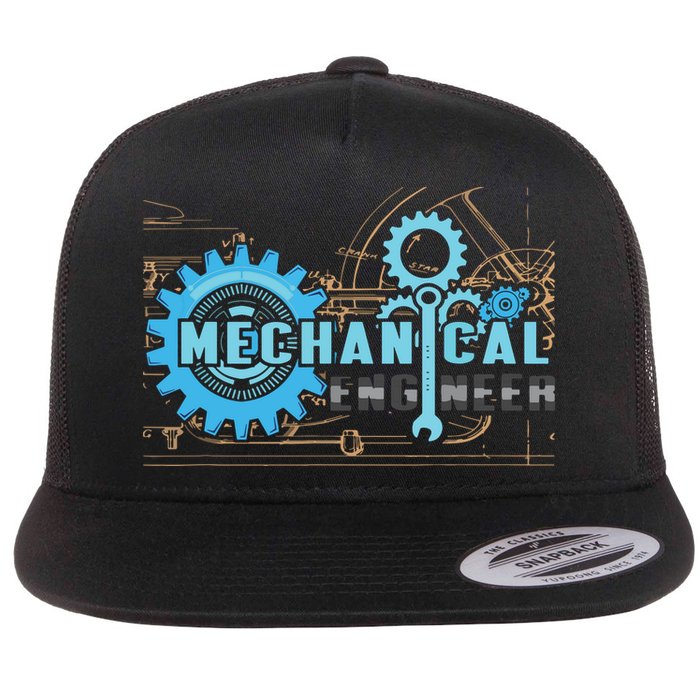 Men Mechanical Engineer For Engineer Student Engineering Flat Bill Trucker Hat