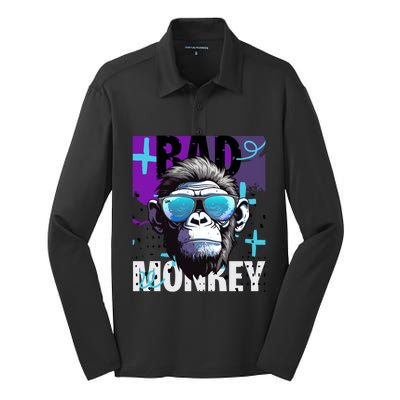 Monkey Madness : Embrace The Playful Spirit Meaningful Gift Silk Touch Performance Long Sleeve Polo