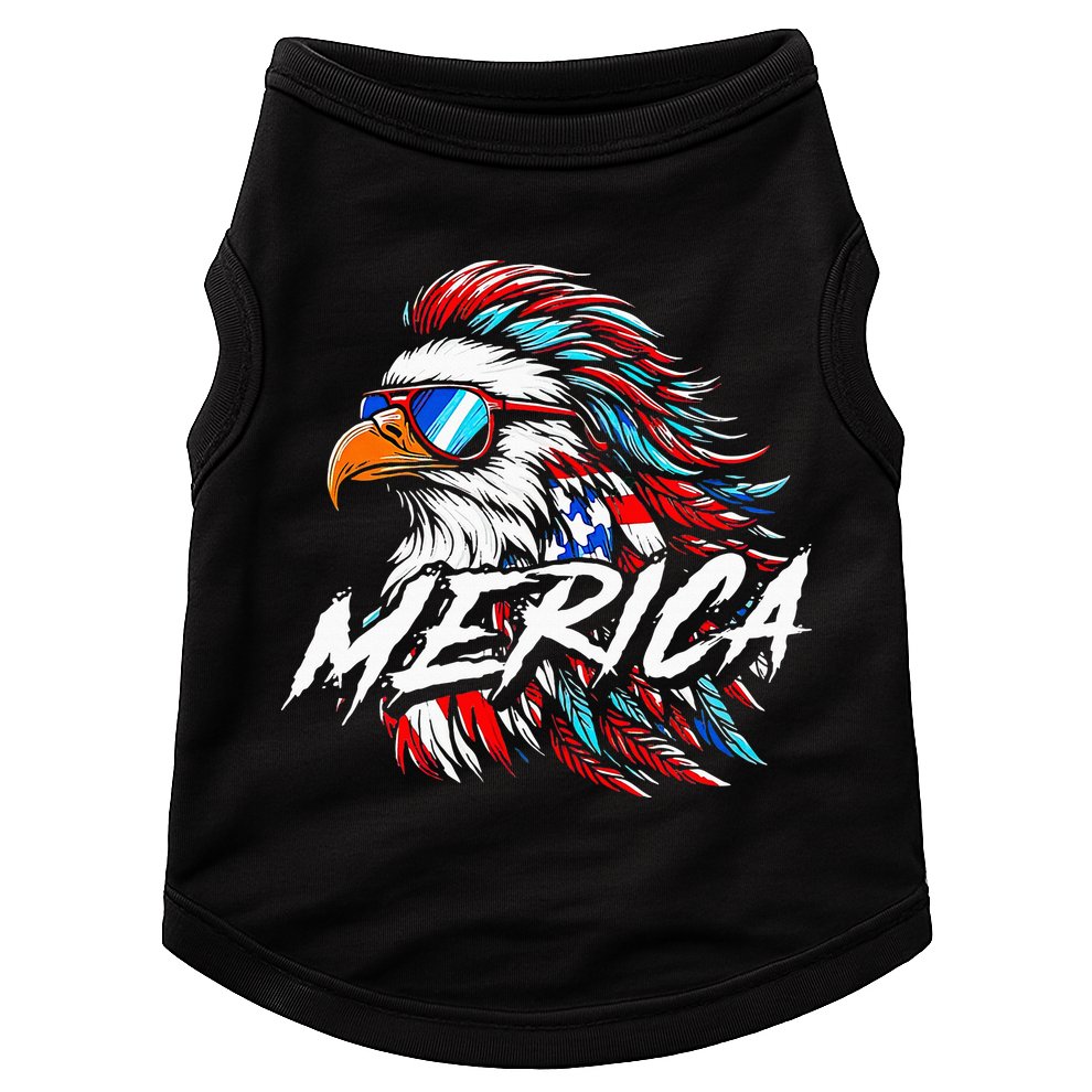 Merica Mullet Eagle Funny 4th Of July Doggie Tank