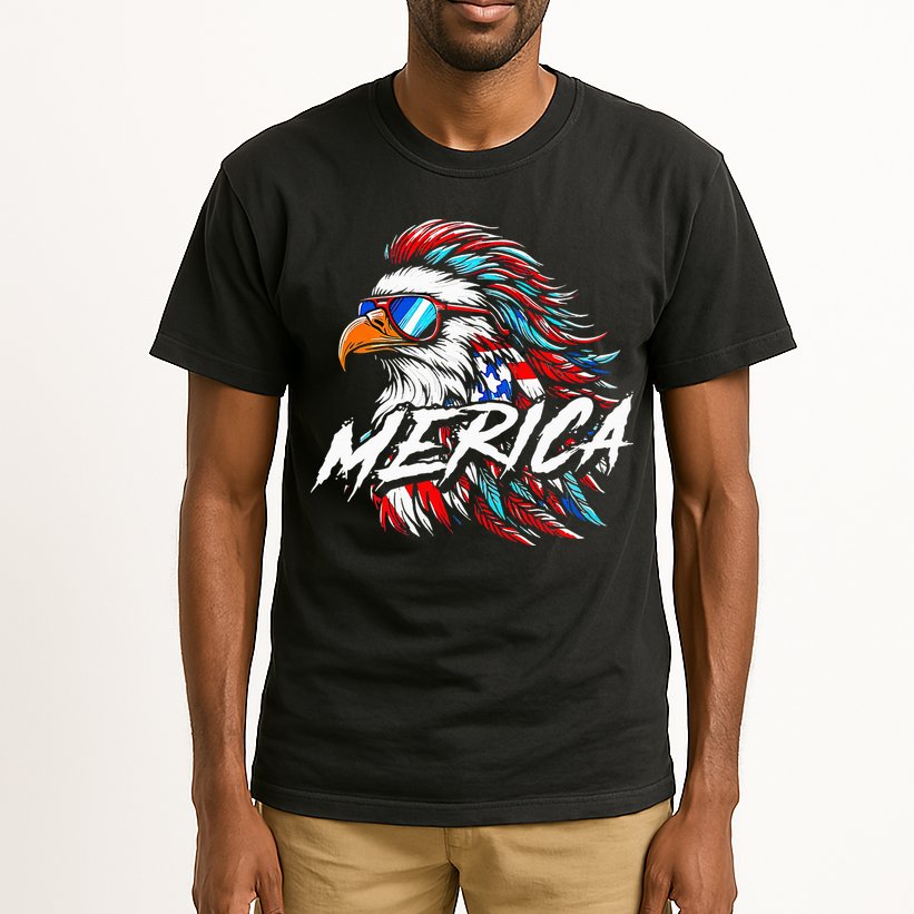 Merica Mullet Eagle Funny 4th Of July Tall T-Shirt