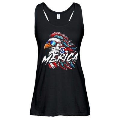 Merica Mullet Eagle Funny 4th Of July Ladies Essential Flowy Tank