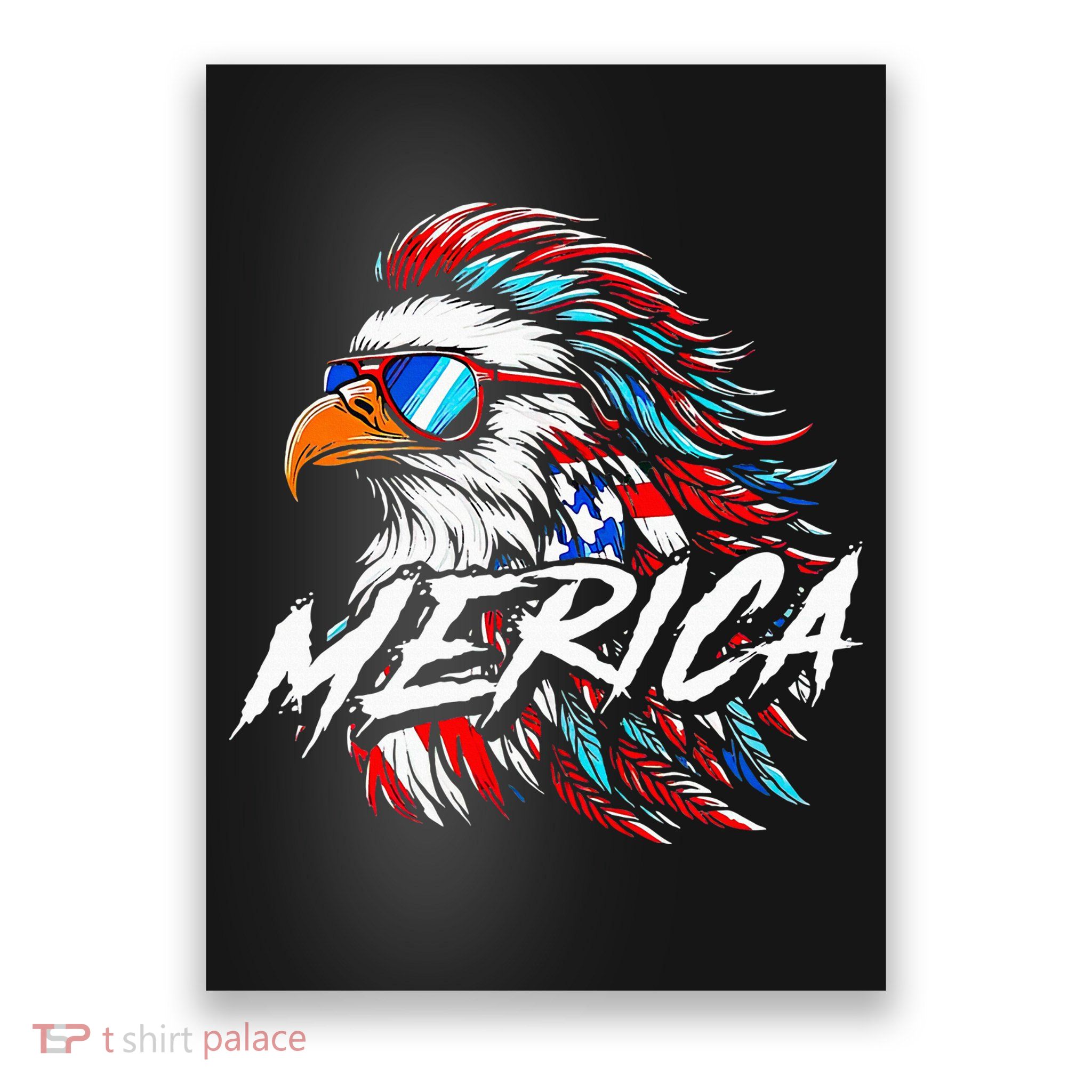 Merica Mullet Eagle Funny 4th Of July Poster