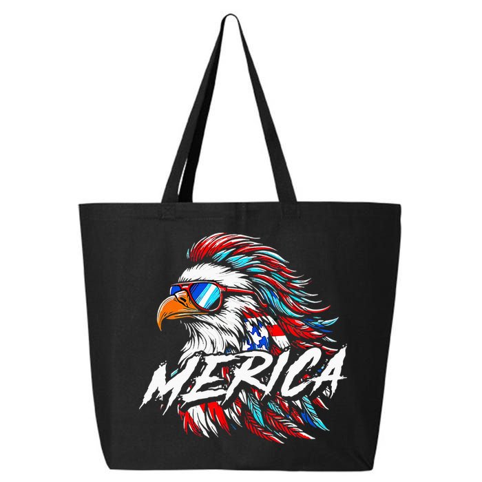 Merica Mullet Eagle Funny 4th Of July 25L Jumbo Tote