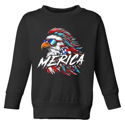 Merica Mullet Eagle Funny 4th Of July Toddler Sweatshirt