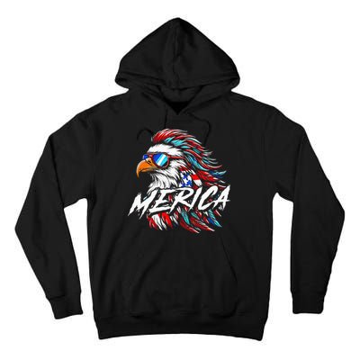 Merica Mullet Eagle Funny 4th Of July Tall Hoodie