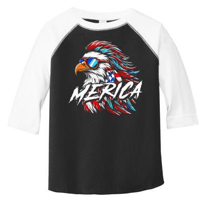 Merica Mullet Eagle Funny 4th Of July Toddler Fine Jersey T-Shirt