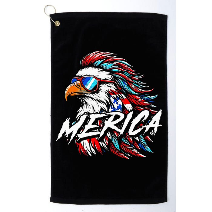 Merica Mullet Eagle Funny 4th Of July Golf Towel