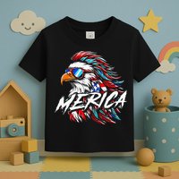 Merica Mullet Eagle Funny 4th Of July Toddler T-Shirt