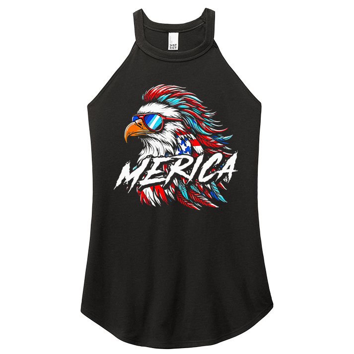 Merica Mullet Eagle Funny 4th Of July Women's Perfect Tri Rocker Tank
