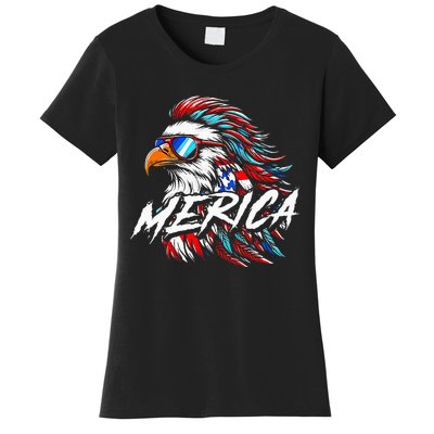 Merica Mullet Eagle Funny 4th Of July Women's T-Shirt