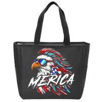 Merica Mullet Eagle Funny 4th Of July Zip Tote Bag